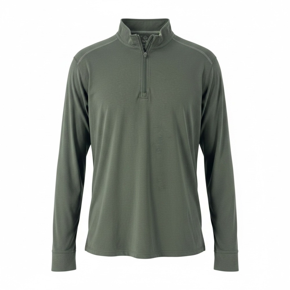 tasc Performance Men XXL Carrollton Quarter Zip Pullover Bamboo Cotton Green